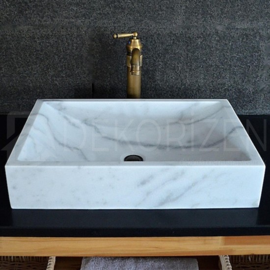 White Pure Spring Marble Sink