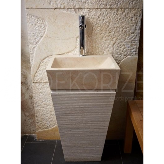 Beige Square Vertical Sink