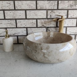 Beige Wheel Marble Sink