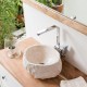 Beige Even Blasting Marble Sink