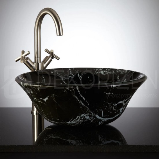 Taurus Black Oval Marble Sink