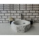 White Hexagonal Marble Sink