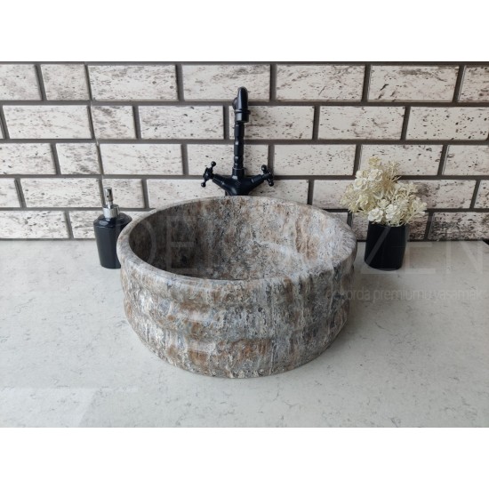 Silver Ducted Marble Sink