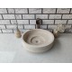 Marble Sink with Travertine Lid