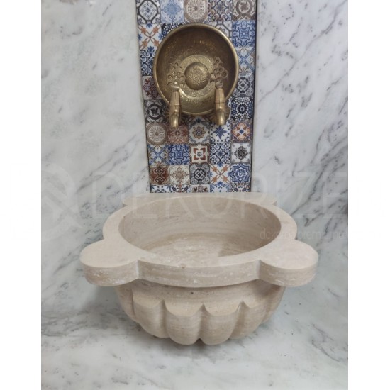 Travertine Four Ear Melon Marble Kurna